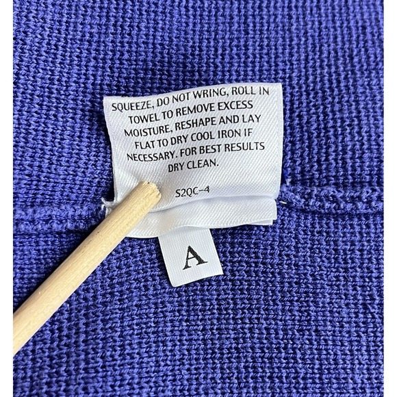 Eileen Fisher Silk Blend Interlock Open Front Cardigan Jacket S Iris Purple - Picture 9 of 9